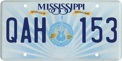 MS license plate QAH153