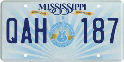 MS license plate QAH187