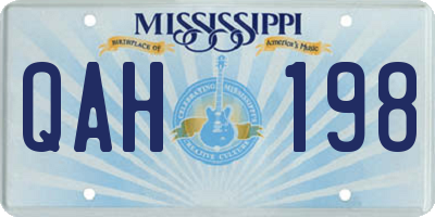 MS license plate QAH198