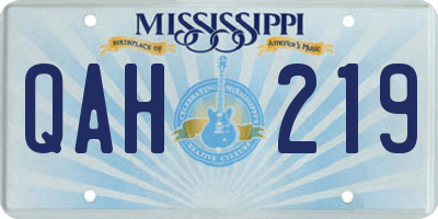 MS license plate QAH219