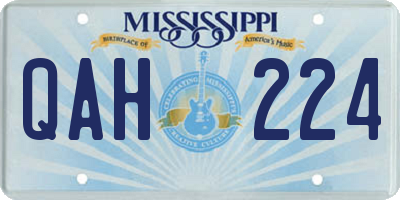 MS license plate QAH224