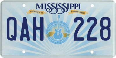 MS license plate QAH228