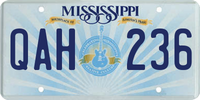 MS license plate QAH236