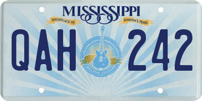 MS license plate QAH242