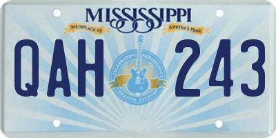 MS license plate QAH243