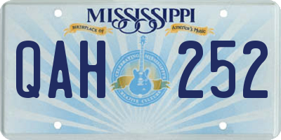 MS license plate QAH252