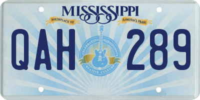 MS license plate QAH289