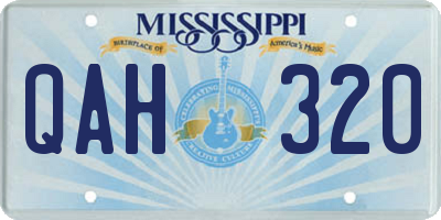 MS license plate QAH320