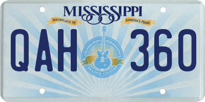 MS license plate QAH360