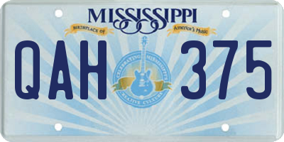 MS license plate QAH375