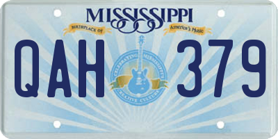 MS license plate QAH379