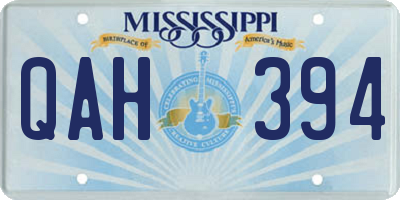 MS license plate QAH394