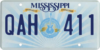 MS license plate QAH411