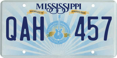 MS license plate QAH457