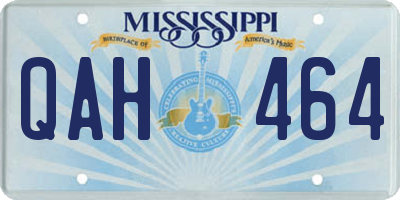 MS license plate QAH464