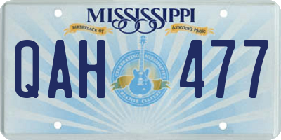 MS license plate QAH477