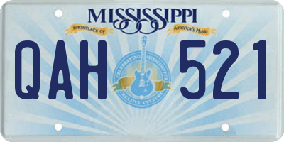MS license plate QAH521