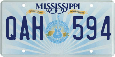MS license plate QAH594