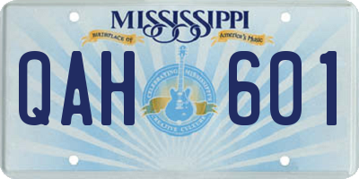 MS license plate QAH601