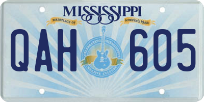 MS license plate QAH605