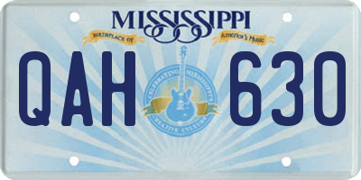 MS license plate QAH630