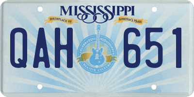 MS license plate QAH651
