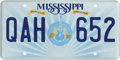 MS license plate QAH652