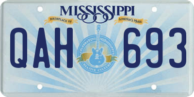 MS license plate QAH693