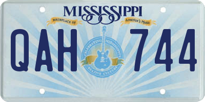 MS license plate QAH744