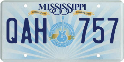 MS license plate QAH757