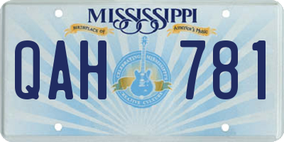 MS license plate QAH781