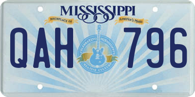 MS license plate QAH796