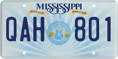 MS license plate QAH801