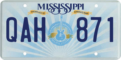 MS license plate QAH871