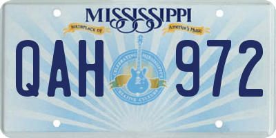MS license plate QAH972
