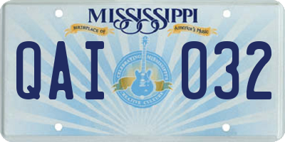 MS license plate QAI032
