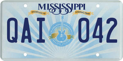 MS license plate QAI042