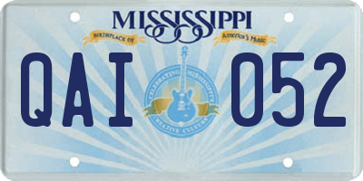 MS license plate QAI052