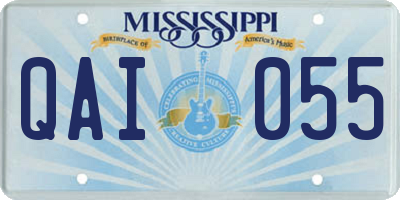 MS license plate QAI055