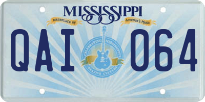 MS license plate QAI064