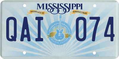 MS license plate QAI074
