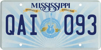 MS license plate QAI093