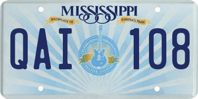 MS license plate QAI108