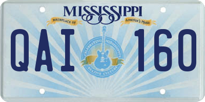 MS license plate QAI160