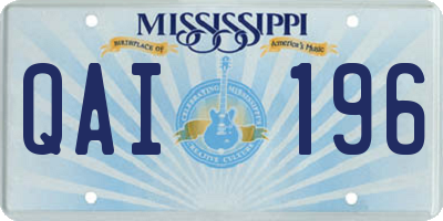 MS license plate QAI196