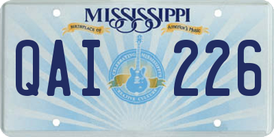 MS license plate QAI226