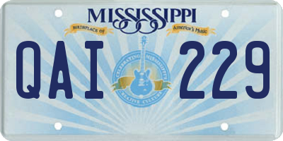 MS license plate QAI229