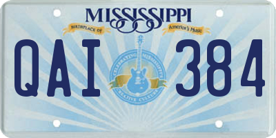 MS license plate QAI384