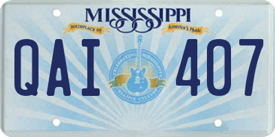 MS license plate QAI407