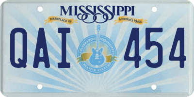 MS license plate QAI454